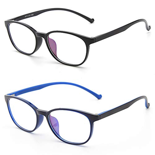 Rofusn Lunettes Anti Lumière Bleue Utilisées Pour Les Ordinateur PC TV - 2 paires Lunettes Anti Lumière Bleue Repos Filtre Protection UV Pour Adolescents Cover