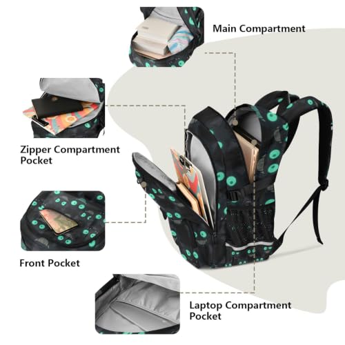 Mochila de viaje resistente de gato negro para llevar libros escolares 5