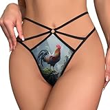 Red Tree Peak Chicken Women’s G-String Thong Mesh Underwear T Back Sexy Panties Low Rise Underpants M
