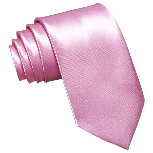 Image of WOXVM Men's Ties Classic Solid Satin Tie Pure Color 3.15 inch Mens Necktie, Premium Formal Black Ties For Men Business & Wedding