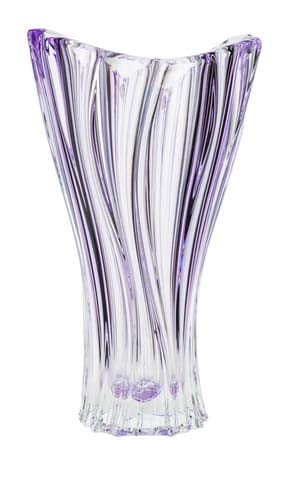 Bohemian Crystal 13'' Height 'Plantica' Amethyst Crystal Flower Vase, Hand-Crafted Decorative Flower Jar