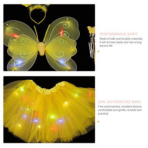 NUOBESTY Meninas Vestem- Se Fantasias de Fadas Trajes de Borboleta Asas Brilhantes Princesa Traje de