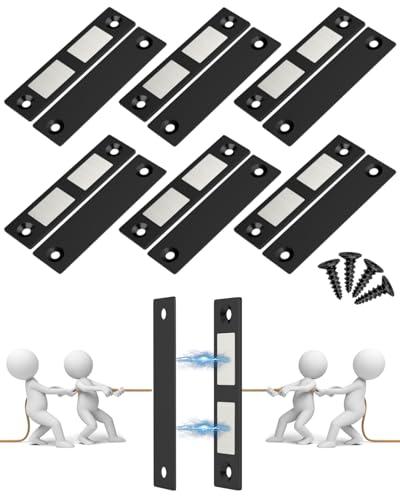 マグネット式ドアキャッチ、JUNENTER 30ポンドキャビネットドアマグネットキャッチ高耐久、マグネット式ドアクローザー2個パック、ねじ込み式マグネットクローゼットドアキャッチ、ワードローブキャビネットの閉鎖用ダブル引き出しマグネットラッチ
