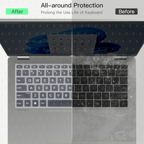 Image of RAYA Silicone Keyboard Cover for HP OmniBook 5 Flip 14inch [ fp0789TU / fp0790TU / fp0690TU / fp0141TU ] & HP OmniBook 7 14inch [ fr0116TU / fr0789TU ] Laptop (Transparent)