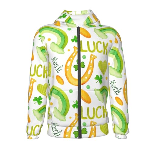 St Patrick's Day1 Kid Hoodies Boys Zip Up Sweatshirts Girls Pullover with Pocket2