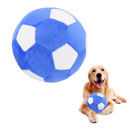 PIANG GOUER Interactive Dog Toys Soccer Ball，Plush Squeaky Dog Toys Ball，Dog Puzzle Toys Football Indoor Outdoor Jolly Ball for Dogs,Dog Balls for Medium and Large Dogs Toys Diameter 7.1in/18cm