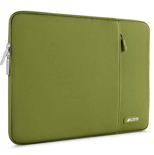 Image of MOSISO Laptop Case 14 inch, 14 inch Laptop Sleeve Compatible with HP Lenovo Dell ASUS Acer, HP Stream, Dell Latitude, Lenovo IdeaPad, Polyester Vertical Computer Sleeve Bag with Pocket, Chartreuse