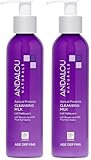 Andalou Naturals Age Defying Apricot Probiotic Cleansing Milk | Gentle Daily Hydrating Face Cleanser For Dry,Dehydrated Skin| With Fruit Stem Cell Complex | 6 fl oz,(Pack of 2)
