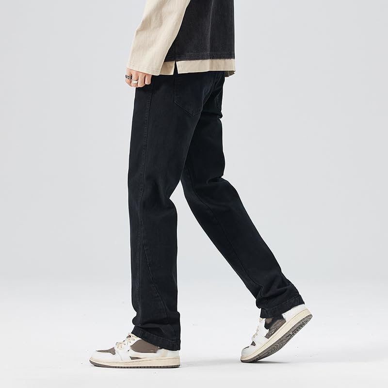 Men's Jeans Spring High Street Relaxed Pants Stretch Denim Trousers3