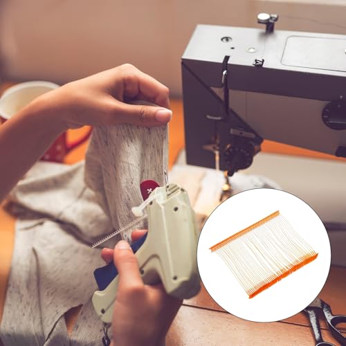 QUARKZMAN 2000 Stück Etikettierpistole Heftfäden Sicherheitsfäden, 75mm Standard für Etikettierpistolen, für Kleidung Etikettierung und Textil Karton Tag (Orange)