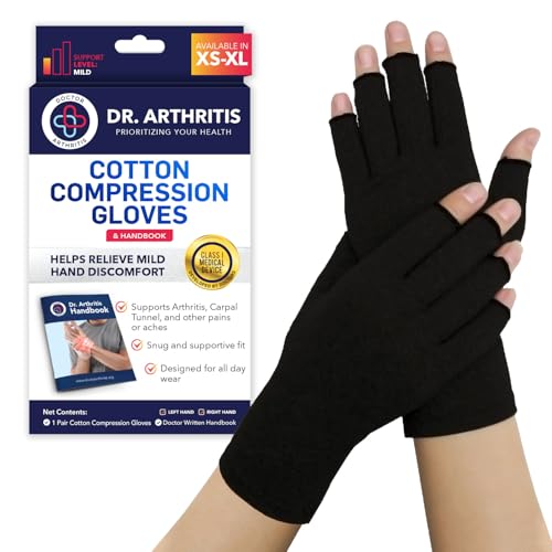 Doctor Developed Full Length Arthritis Gloves/Copper Glove/Compression gloves, Doctor Written Handbook - Relief From Joint Symptoms, Raynauds Disease, Carpal Tunnel & Hand Conditions