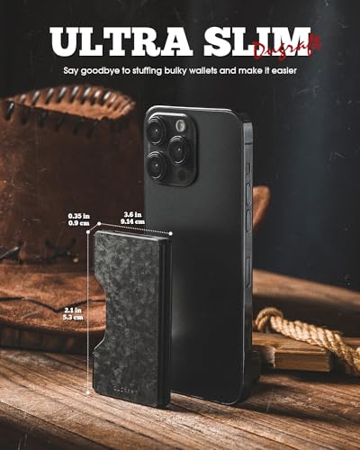 DUGRAFT Slim Wallet for Men Minimalist Metal Credit Card Holder RFID Blocking Front Pocket for 15+ Cards, Easily Removable Money & Cards4