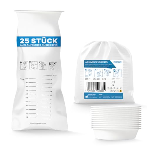 25x ARNOMED Spuckbeutel mit Ring LDPE Kotztüten mit Ring 2000ml