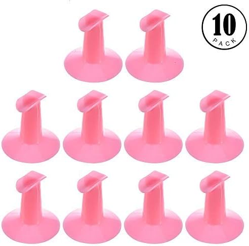 Nail Art Supplies, 10pcs Finger Practical Plastic Rest Holder Bracket Stand for Nail Art Design Painting Salon DIY Tool Pink