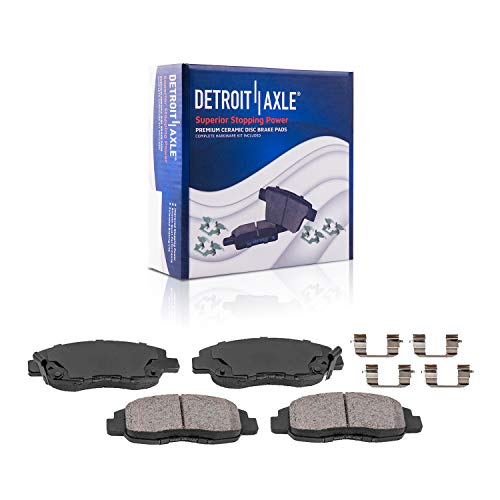 Image of Detroit Axle - Front Brake Kit for 1996-2011 Honda Civic 2010-2014 Insight | 1997-2000 EL Disc Brake Calipers w /Brackets Ceramic Brake Pads w /Hardware Replacement