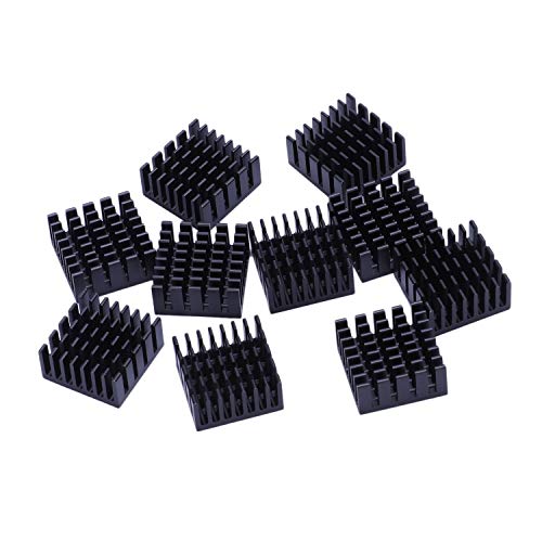 Kznifmk 10 Piezas Radiador de Aluminio Negro Radiador Disipador de Disipador de 20 Mm X 20 Mm X 10 Mm
