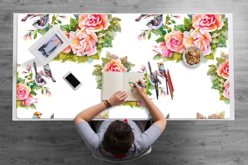 Tapis de souris pour espace de travail à la maison oiseau sur branche