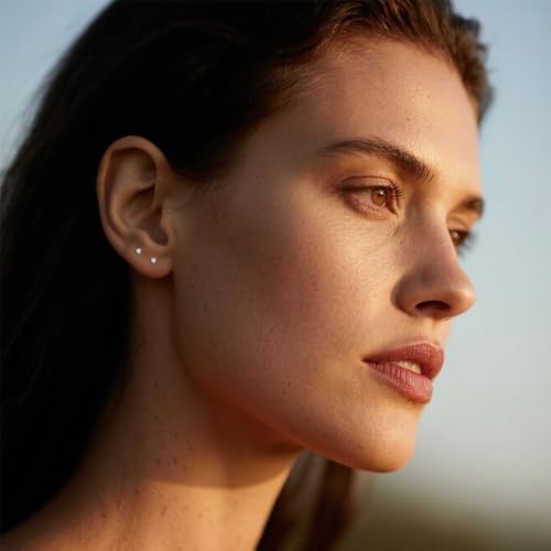 10 Pairs Small Stud Earrings for Women Diamond-Like Shine Cubic Zirconia Earrings for Sensitive Ears Hypoallergenic Surgical Stainless Steel Tiny Stack Earrings for Multiple Piercing3