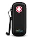 MEDMAX Epipen Medical Carrying Case, Hard Shell EVA Shock Absorption Travel Medication Organizer Bag Emergency Medical Pouch Holds 2 EpiPens, Asthma Inhaler, Auvi-Q, Allergy Supplies, (*Black)