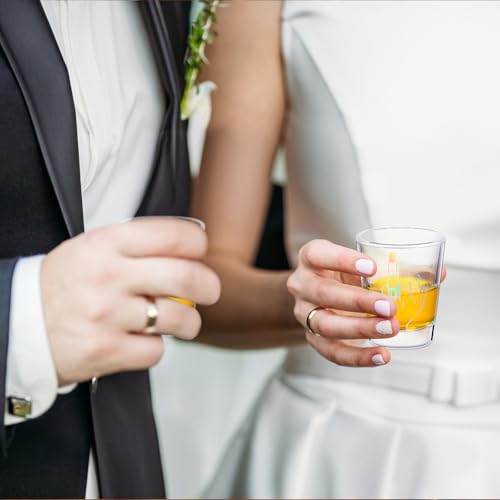Image of Mimorou Bride and Groom Glasses 2 Pieces Ring Finger Wedding Funny Bride Wine Glass 2 oz Mr and Mrs Engagement Gifts Stemless for Newlyweds Couples (Silver)