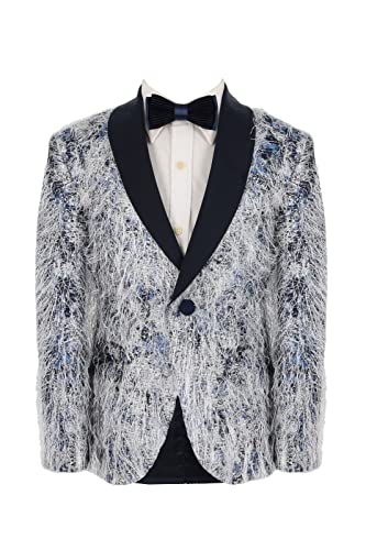 Costume smoking jacquard pour garçon ensemble noir performance 2 pièces - 2