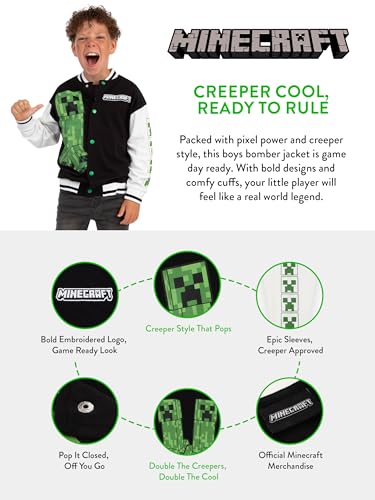 Minecraft Jacket, Creeper Boys Jacket, Gamer Bomber Jackets For Boys, Gaming Clothing3