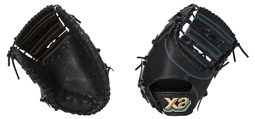 Xanax Baseball Hard Baseball Right Throw Hard Junior First Mitt XanaPower Black x Sky Blue (9040) R (for Right Throwing) BHF24FJ1P