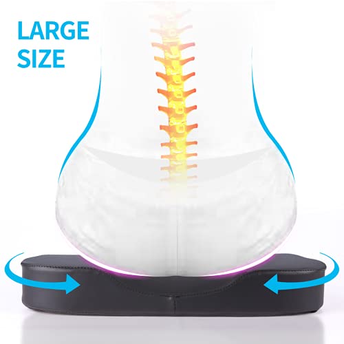 Larrous Car Seat Cushion - Comfort Memory Foam Seat Cushion For Car Seat Driver, Tailbone (Coccyx) Pain Relief Pad, Car Seat Cushions For Driving, Office Chair Cushion (Black) #TOP5