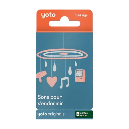 Yoto Pack Sonidos para quedarse dormido - 4 tarjetas de audio para niños en francés para escuchar en narradora y caja de historias Player y Mini, sonidos blancos y canciones desde el nacimiento