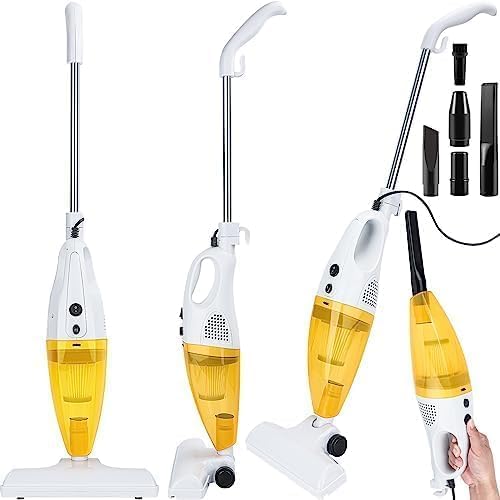 2-in-1 Upright & Handheld Vacuum Cleaner, 1000W Corded Stick Vacuum with Filter, Lightweight Multi-Surface Vacuum for Efficient Home Cleaning (Orange)