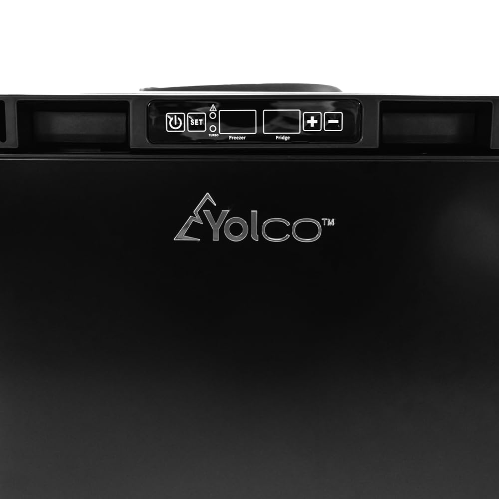 Yolco RL50M lodówka z kompresorem do zabudowy, 42,6 l – 12 V/24 V/230 V, lodówka kempingowa z zamrażarką, aplikacja Bluetooth, tryb turbo i tryb nocny, wyjmowana strefa zamrażania, do przyczepy
