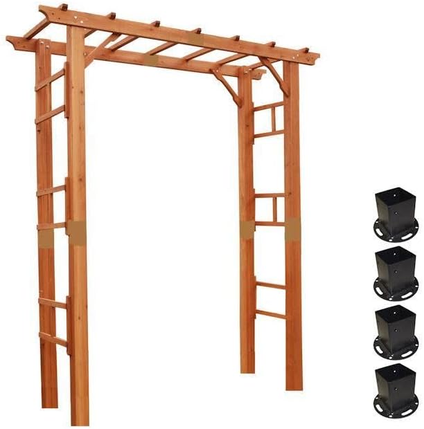 天然木製フレックスパーゴラアーチ（平地金具セット）木製アーチ（192） アーチ 天然木製フレックスパーゴラアーチ 幅190cm 平地金具