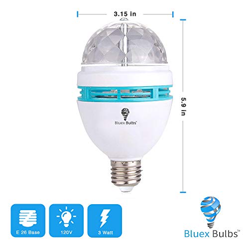 4 Pack Color Rotating Bulb E26, Rgb Color Changing Party Led Bulbs Colored Led Strobe Light Bulb Multi Crystal Stage Lights For Disco, Birthday Party Club Bar For Indoor & Outdoor Parties, Photography #TOP1