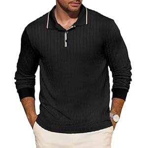 Rela Bota Mens Knitted Polo Shirts Casual Long Sleeve Textured Vintage Golf Fashion Pullover Buttons Tee Shirts Tops