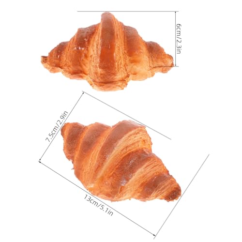image for FAVOMOTO Artificial Fake Croissant Bread Model, Pu Artificial Bread Pr