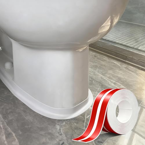 TATUNER Joint Salle de Bain, Ruban Calfeutrage Silicone Autocollant Anti-Moisissure Blanc - Joints Étanchéité pour Baignoire / Toilettes / Douche, 4m au...