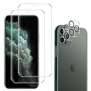 Mutoy Schutzfolie Kompatibel mit iPhone 11 Pro Panzerglas(2)+ Kamera Panzerglas(2), HD Klar Kameraschutz Panzerglasfolie…