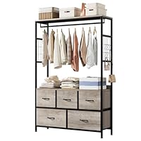 Amazon｜Nicehill ハンガーラック 引き出し付き2段5杯 高防水性皮革