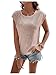 SweatyRocks Women's Round Neck Glitter Sequins Shirts Top Casual Cap Sleeve Party Tee Tops Champagne M