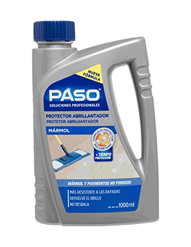Paso - Abrillantador de suelos de mármol - Protege de manchas y agresiones - Limpia y abrillanta suelos no porosos