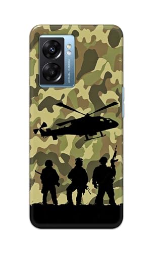 Image of Printed Hard Back Cover Case for Oppo K10 5G Back Cover (Army) -1111