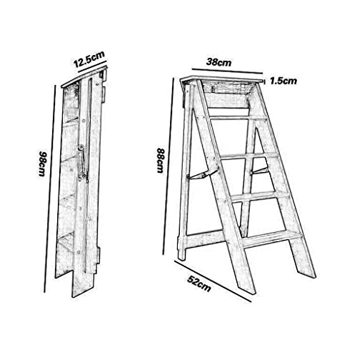 Escabeau bois multi-fonctions noyer clair, un meuble d'exception pliant