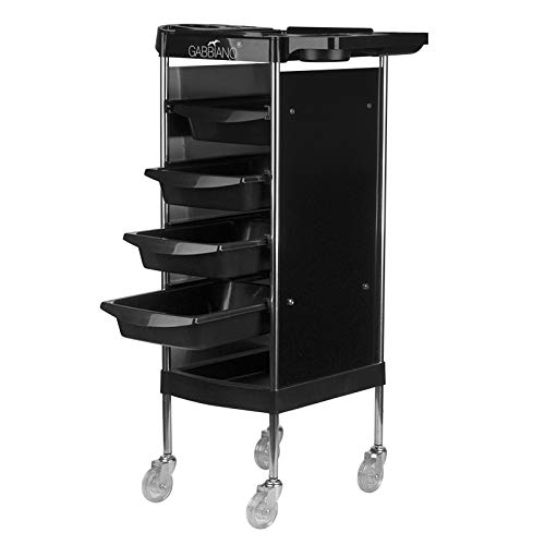 ACTIVESHOP Gabbiano FX11-B - Carro de peluquería con ruedas, color negro