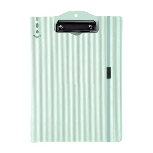 Image of oddpod Vertical A4 Plastic Clipboard with Elastic Strap /Multi-Function Document Paper Storage File Folder with Outer Cover for Students & Professionals - Mint Green