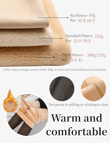 Image of Fleece Lined Tights For Women, Panty Hose Women's Control Top, Fake Translucent Thick Thermal Sheer Tights