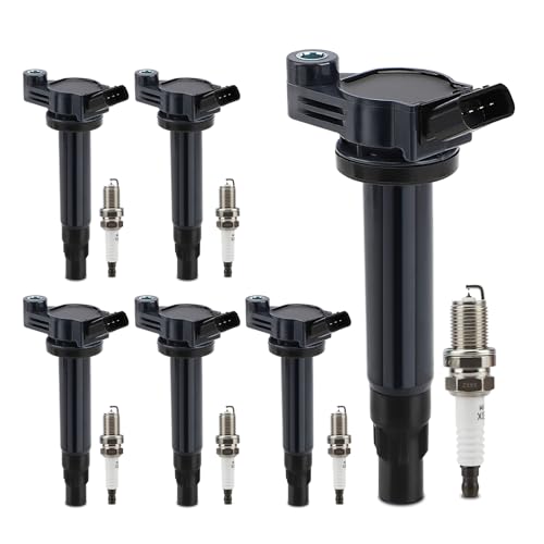 Image of UF506 Ignition Coil & 4504 Double Iridium Spark Plug OE# 5C1442 90919-02246 | for Toyota 2004-06 Camry Sienna,2004-10 Highlander,2004-08 Solara /LEXUS 2004-06 RX330,ES330,2006-08 RX400h 3.3L V6 OE# UF430