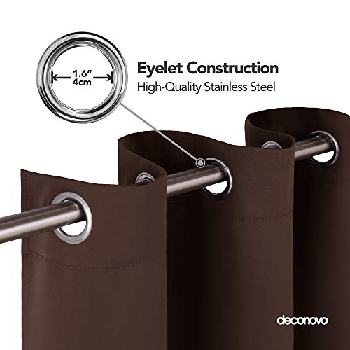 Deconovo Blackout Curtains Super Soft Bedroom Curtains Thermal Insulated Energy Saving Panels for Kids Chocolate 46x63 Inch 2 Panels - Image 4