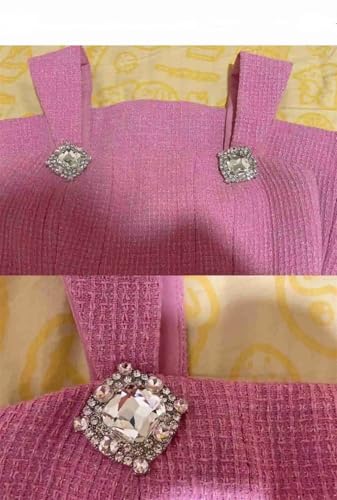 Women Back Bowknot Collar Luxury Diamond Spaghetti Strap Camisole+Shorts Set3