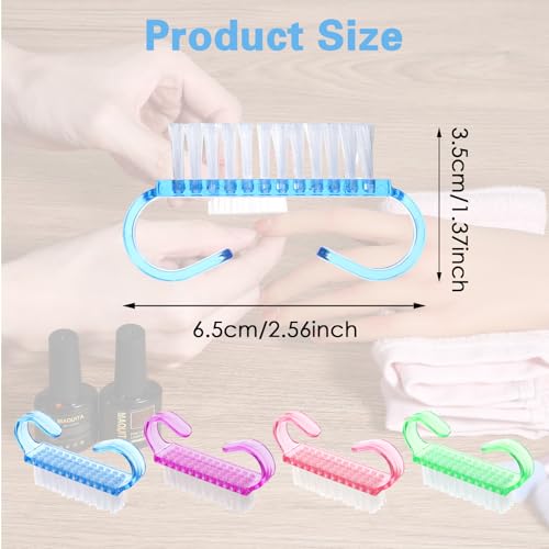 Aeaocvo 20 Stück Nagelbürste, Handbürste Mini Nail Brush mit Griff, Fingernagelbürste für Maniküre, Nagelreinigungsbürste, Peeling Reinigungsbürsten für Zehen, Nägel