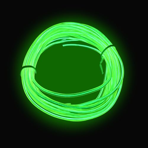 Image of dobestyou Fluorescent Green EL Wire -3m Electroluminescent Wire with Controller, Waterproof Flexible Light Strip for Halloween Costumes, Cosplay, Rave Parties & DIY Nighttime Decorations